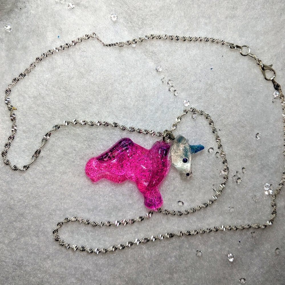 Unicorn  Necklace Sterling Silver Chain